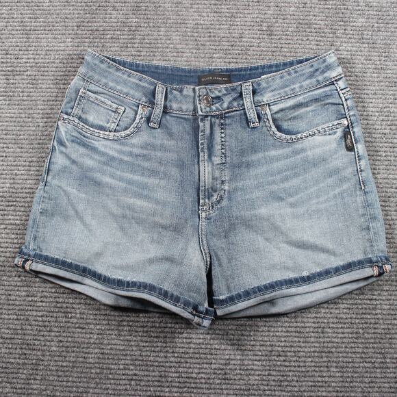Silver Jeans Shorts Womens W30 Light Wash Avery Short Stretch 3 Inseam - Picture 1 of 7
